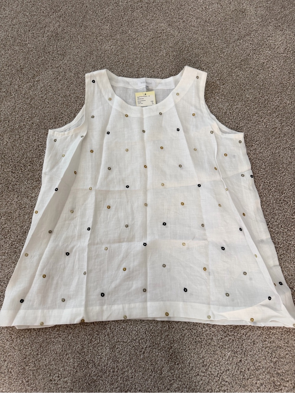 Eskandar A-line Round Neck Shell Mid Plus Linen Blend top size 1 NWT